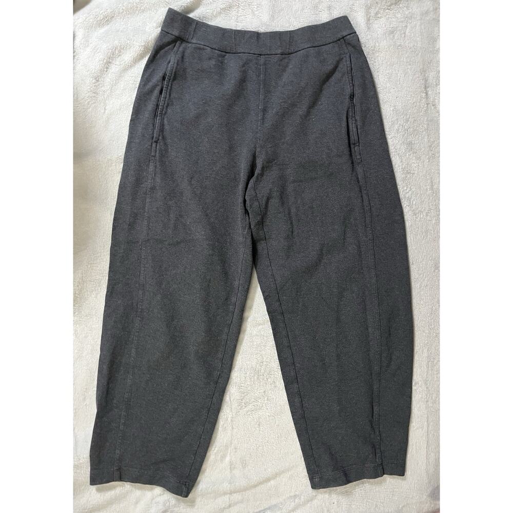 Eileen Fisher XS Organic Cotton Lantern Pants Minimalist Quiet Luxury Charcoal